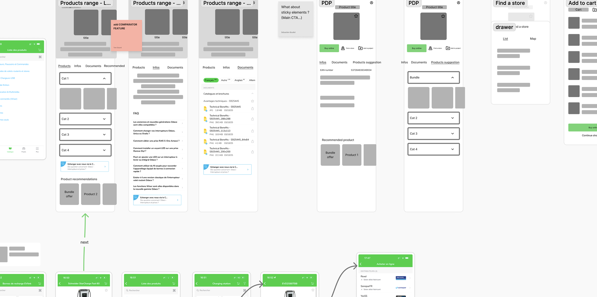 Lo-fi wireframes